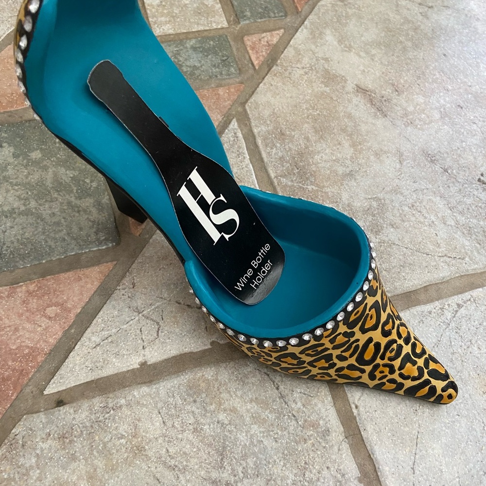 Leopard Print Shoe Wine Bottle Holder